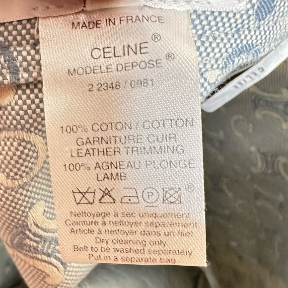 CELINE Vintage Belted Monogram Logo Canvas & Leather Trim Skirt - Picture 12 of 16